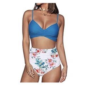 Cupshe High Waisted Floral Bikini